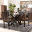 Ensemble de salle à manger 5 pièces avec 4 chaises et 1 table Elaine au fini brun foncé Elaine, H 37,4 po x l 17,9 po x P 19,9 po-809264297-828601192-915606497