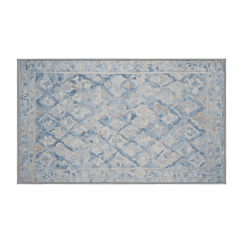 Machine Washable Gray Area Rug, Rectangle 7' x 10'