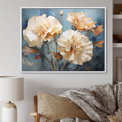 Arrangement d'œillets beige II - décoration murale œillets