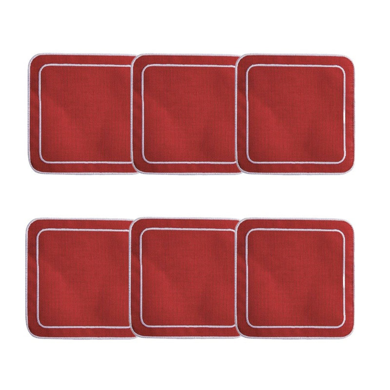 Linho Coaster: Simple Square Coaster , Red Red