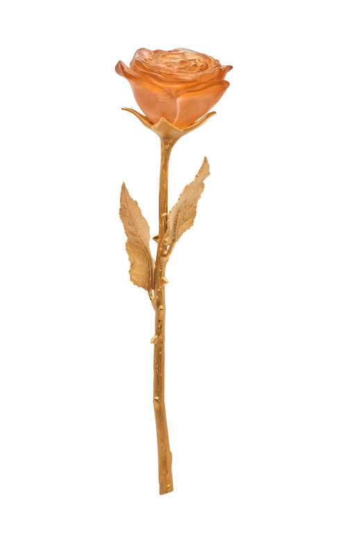 Eternal Rose Sculpture, Pink/Gold