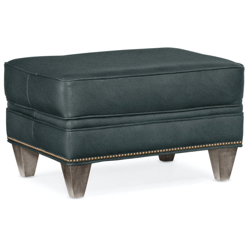 Reddish Ottoman, Natural, Stone, Aline Light Gray Stonewash Genuine Leather