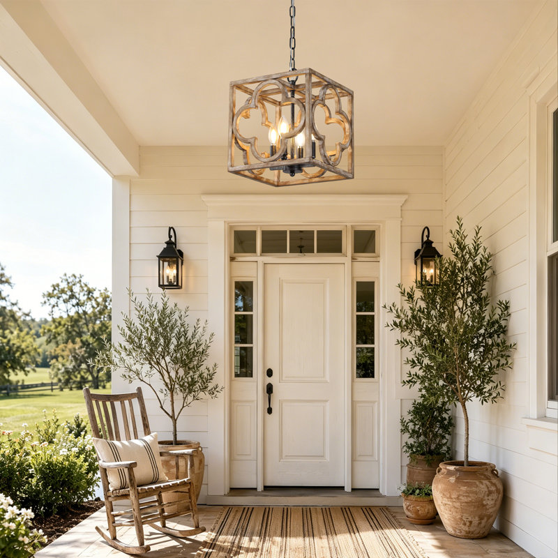4 - Light Solid Wood Chandelier