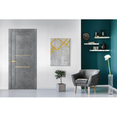 Avon Solid + Manufactured Wood Paneled without Installation Hardware Kit Prehung Door