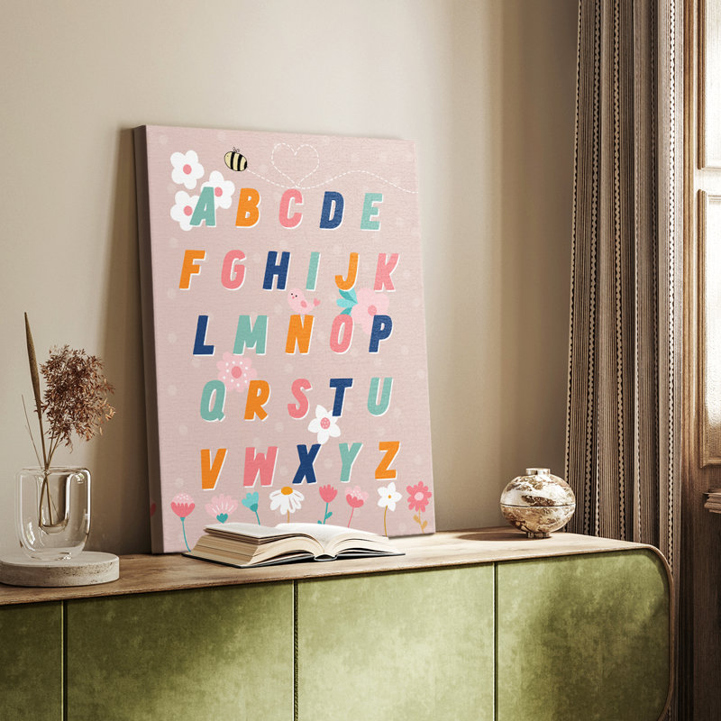 Alphabet floral - Cavas enveloppés de galerie, H 48 po x l 32 po
