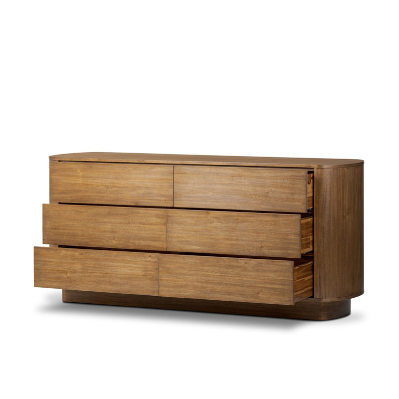 Paden 6 Drawer Dresser-Seasoned Brown Acacia, Seasoned Brown Acacia