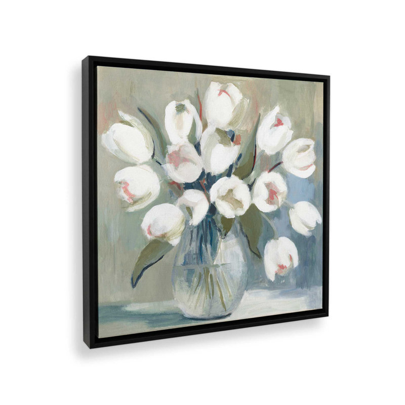 Timeless Tulips, reproduction sur toile, H 12,75 po x l 12,75 po x P 1,75 po, Cadre flottant noir satiné