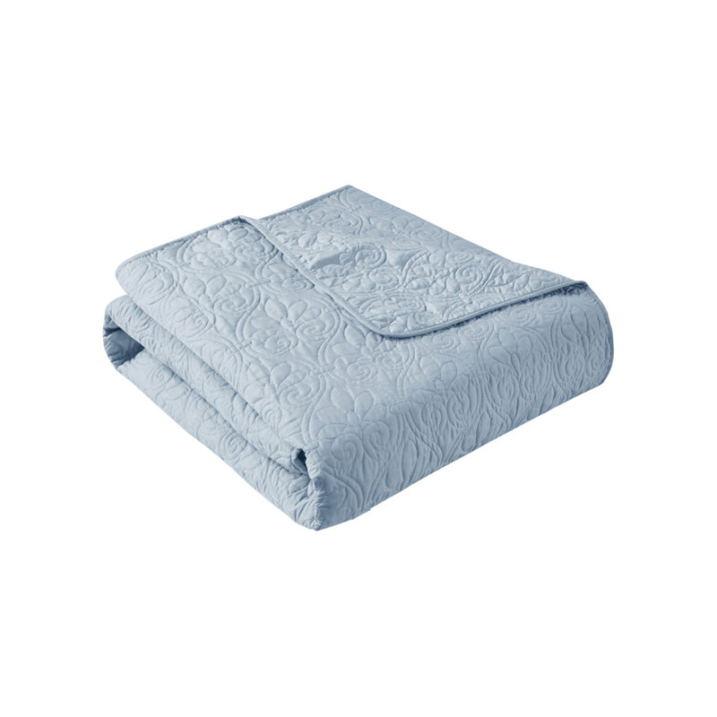 Oversized Quilted Throw Blue 60X70", Blue