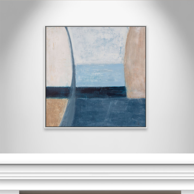 Beach Deco - Square Version Print by Casa Fine Arts, White Floater Framed, 37.5" H x 37.5" W
