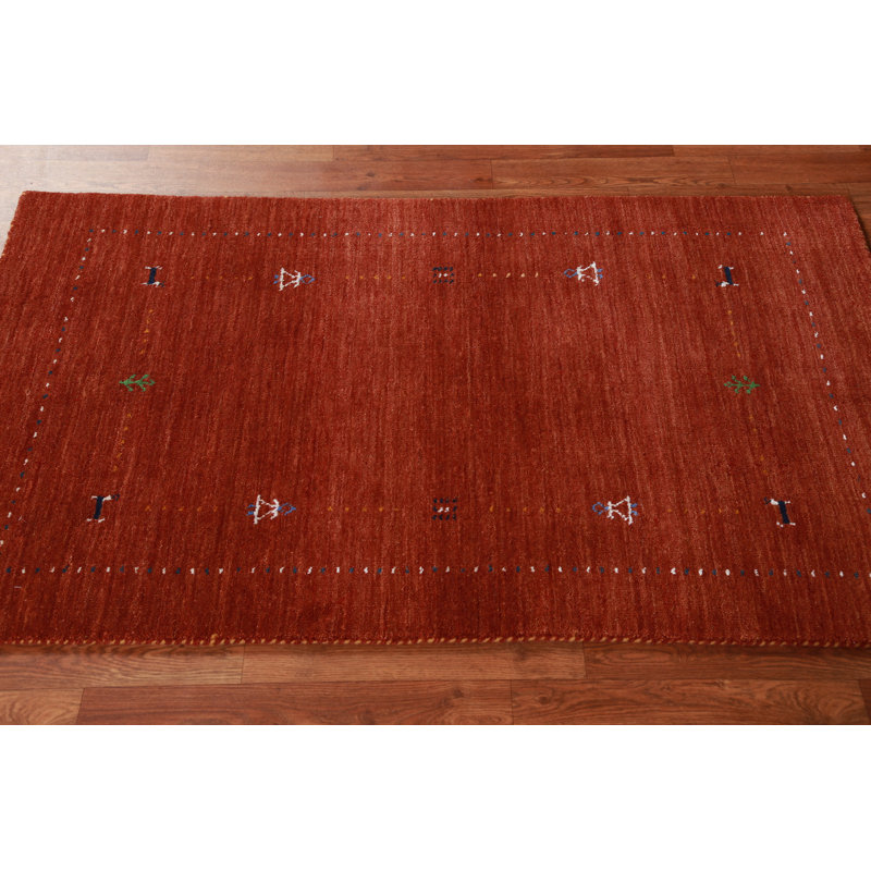 Tapis orange orange Gabbeh 3 x 5