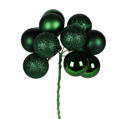 12" Ball Ornament Christmas Pick