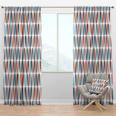 Retro Abstract Drops V - Rideau Mid-Century - Velours obscurcissant - 1 panneau