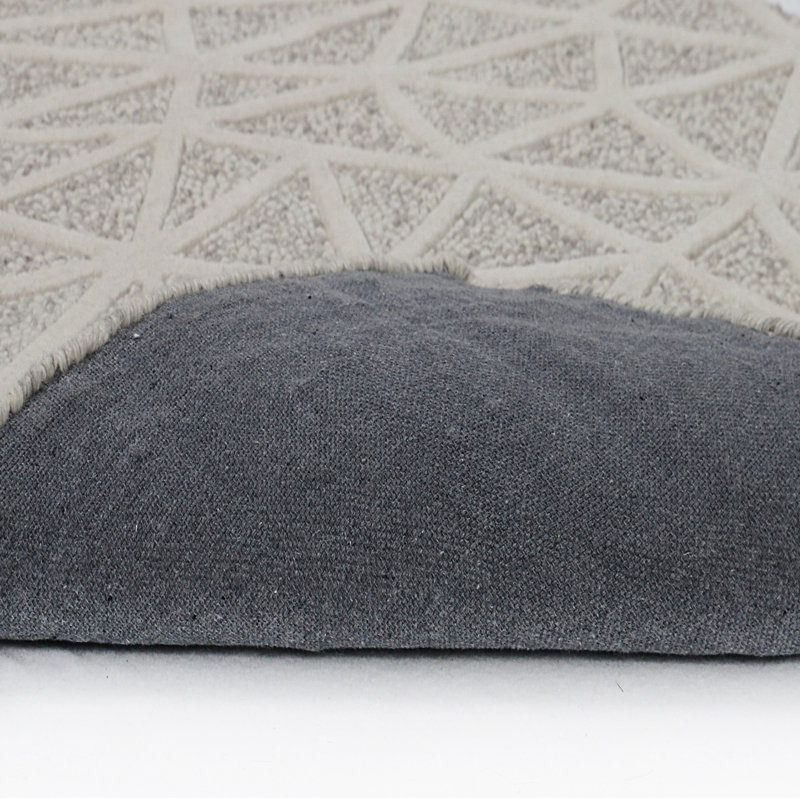 Extravaganza Geometric Handmade Tufted Wool/Cotton Heathered Gray Area Rug, Rectangle 8' x 10'