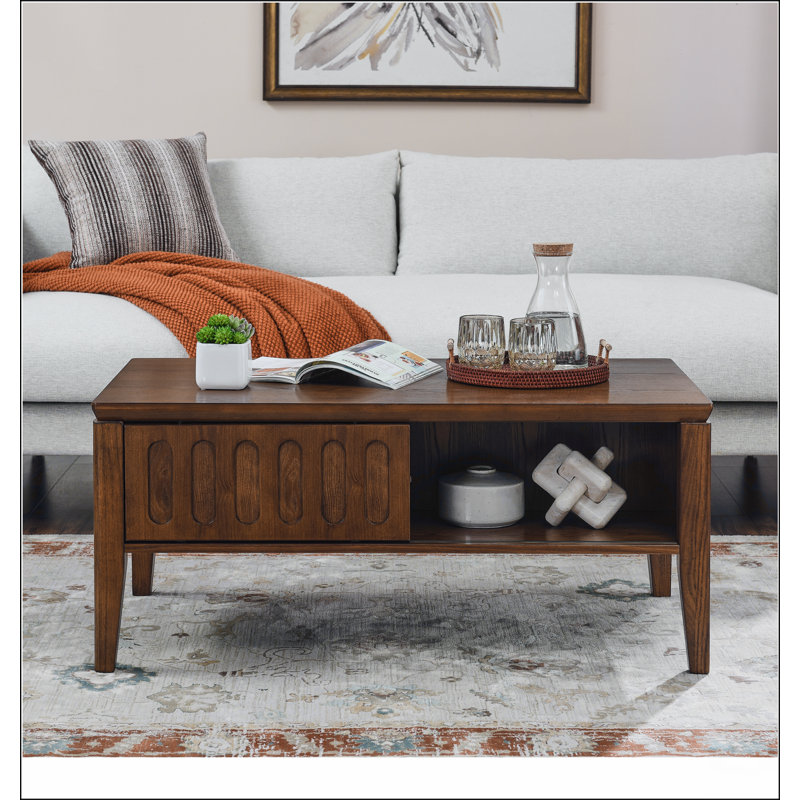 Table basse cannelée moderne Mid Century