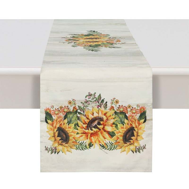 Chemin de table Sunflower Day, 13 po x 90 po