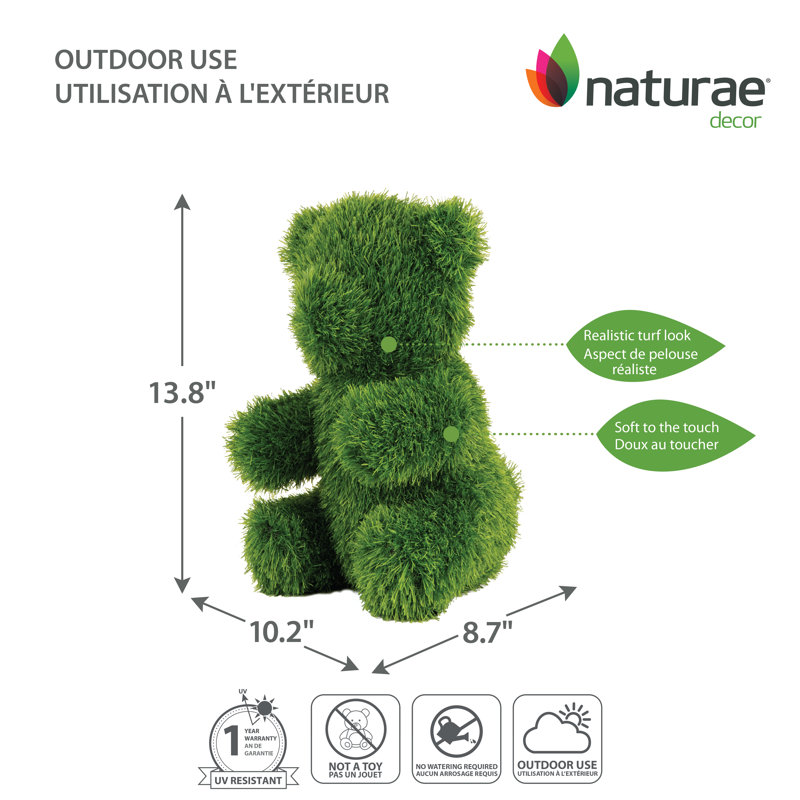 Statue de jardin topiaire verte H 13,8 po x l 8,7 po Naturae Decor, H 20,47 po x l 14,17 po x P 8,27 po