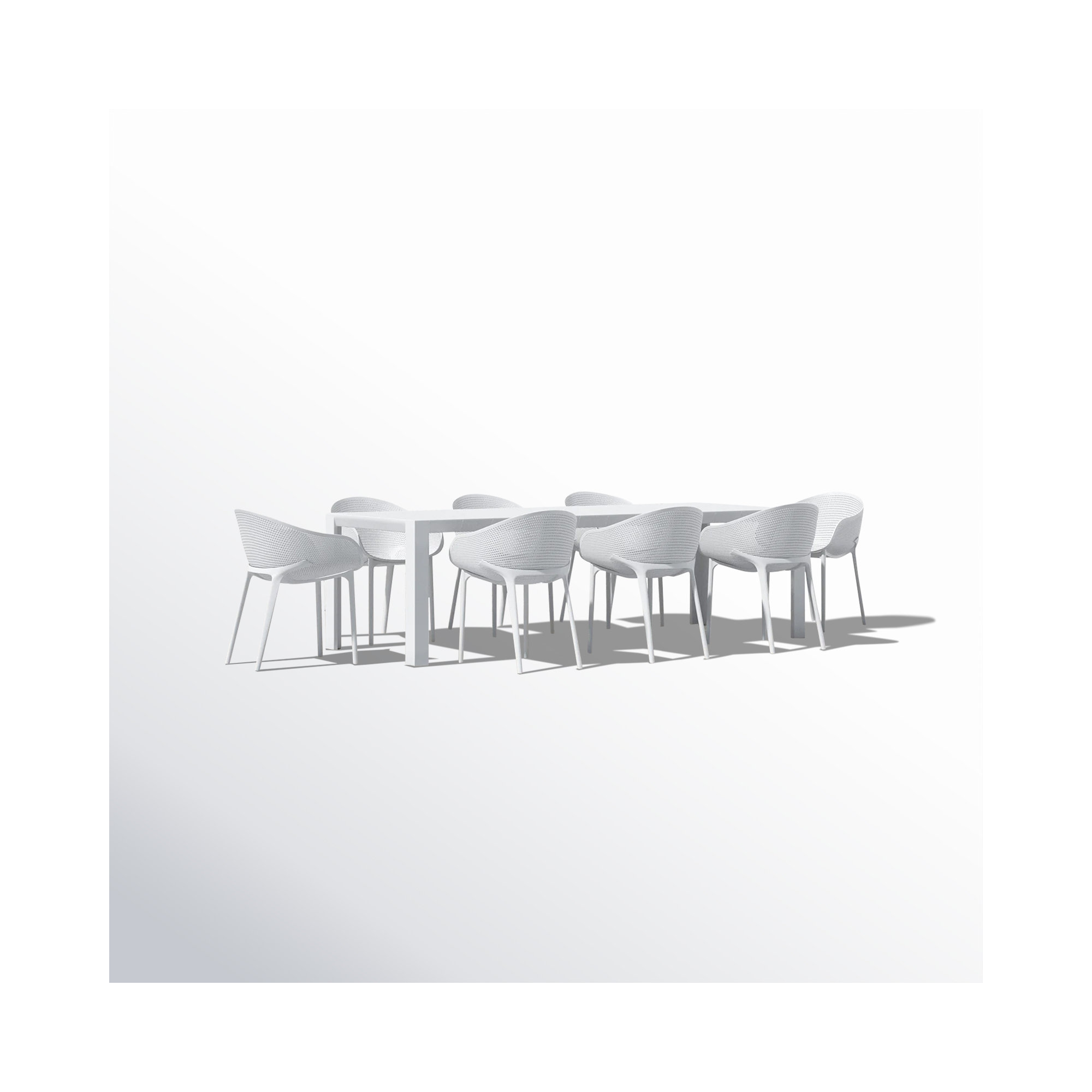 Farrah 9-Piece Extendable Patio Dining Set, White