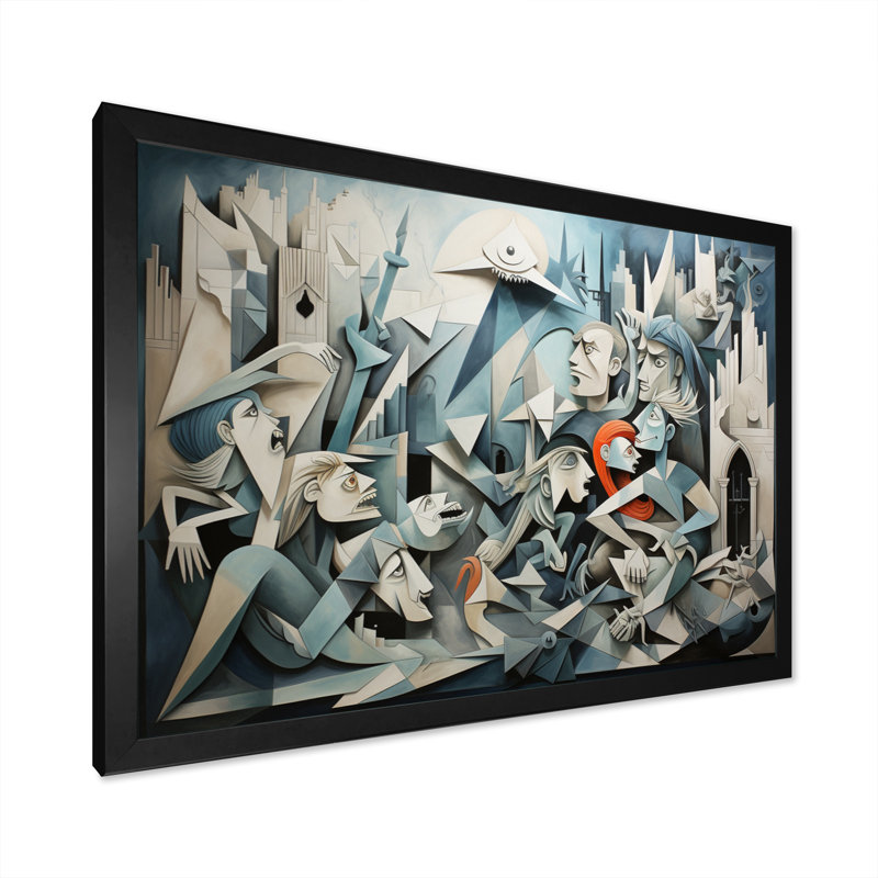 Chef-d'œuvre Guernica par Pablo IV sur toile, H 34 po x l 44 po x P 1,5 po, Cadre photo noir