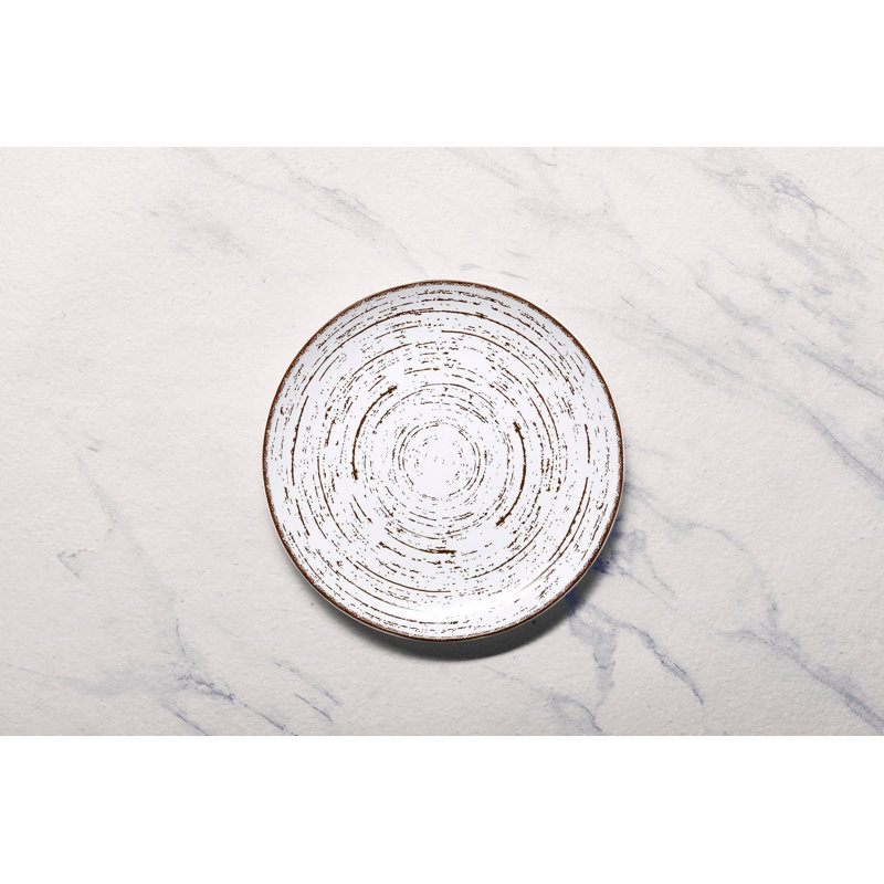 Assiette en porcelaine de qualité supérieure Tornado-blanc mat | Assiette ronde sans rebord 7 po |