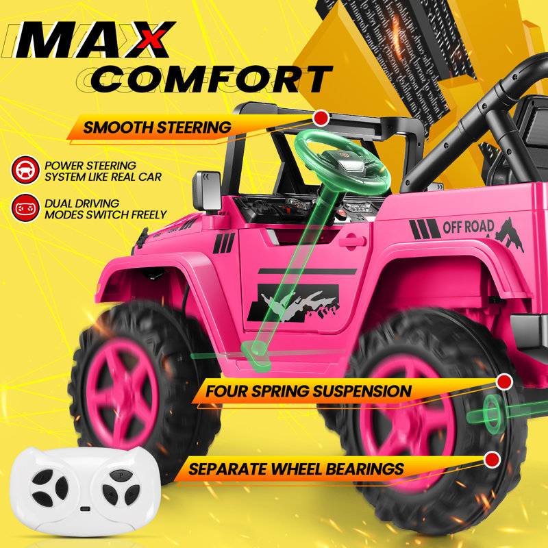 Rose Red 24V 2-Seater SUV Ride-On with Remote Control