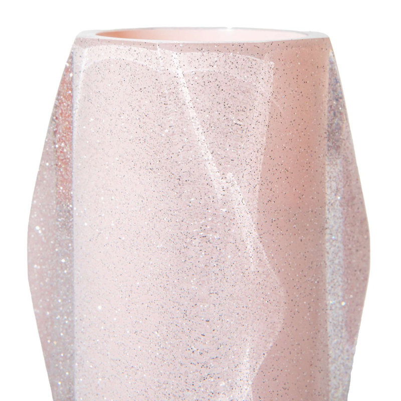 Gobelet de bain à facettes Sparkles Home | Meuble-lavabo en résine avec finition brillante en forme de diamant, Rose