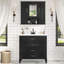 Armoire à pharmacie 36 po, armoire de rangement murale pour salle de bain, armoire murale moderne avec miroir, armoire à miroir avec 3 portes (meuble-lavabo non inclus)-1250695427