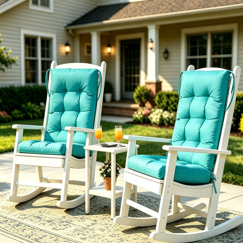 Ensemble de 2 coussins d'extérieur 46,5 po x 18,5 po x 4,3 po Adirondack, Arctic