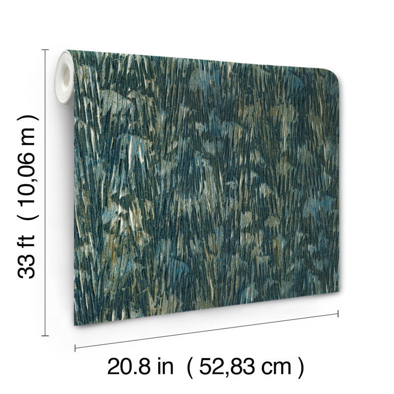 Gilded Plume Wallpaper, Teal