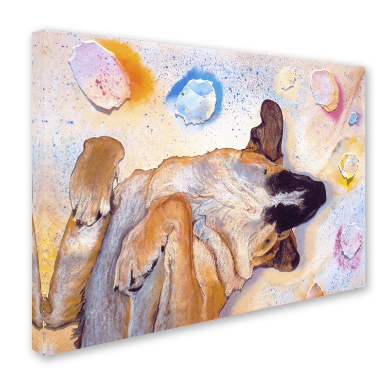 « dog rêves », reproduction d’art sur toile tendue, H 24 po x l 32 po x P 2 po