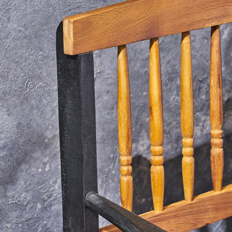 Banc impérial, banc classique avec tablette, bois, finition noire, poids du colis de 55,93 lb, profondeur de 52,25 po