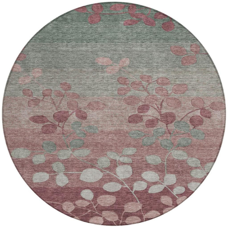 Tapis d'intérieur rond 8 po Blush And Emerald