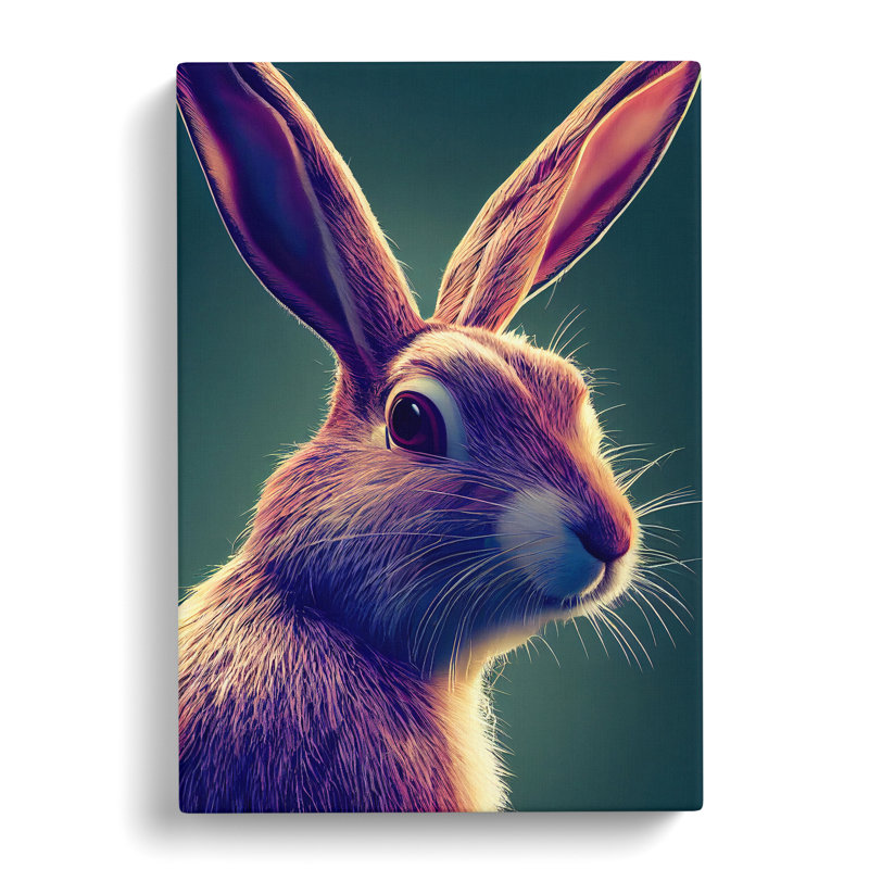Smiling Hare - Wrapped Canvas, 60cm H x 40cm W x 3cm D