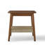 Table d'appoint Mid-Century avec tablette tissée, table d'appoint Boho avec rangement