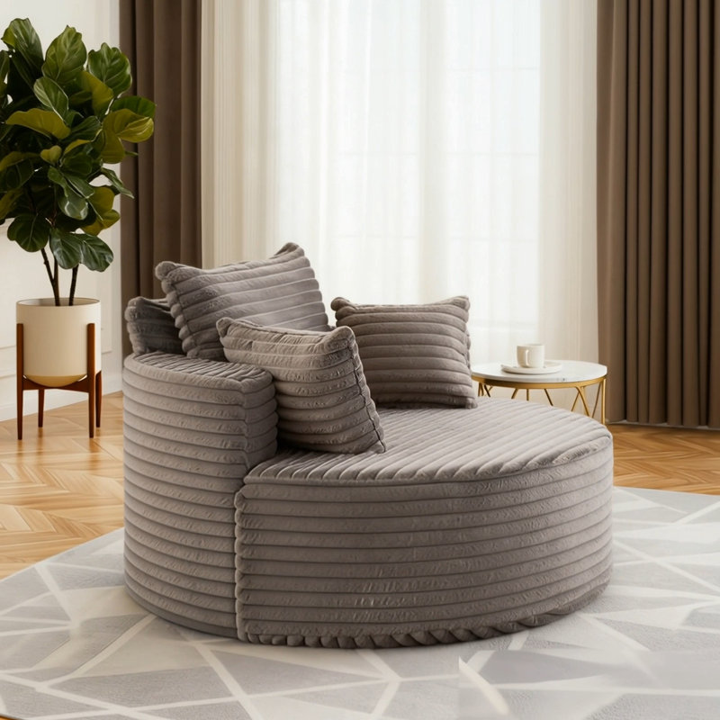 Single Upholstered Sofa, Gray