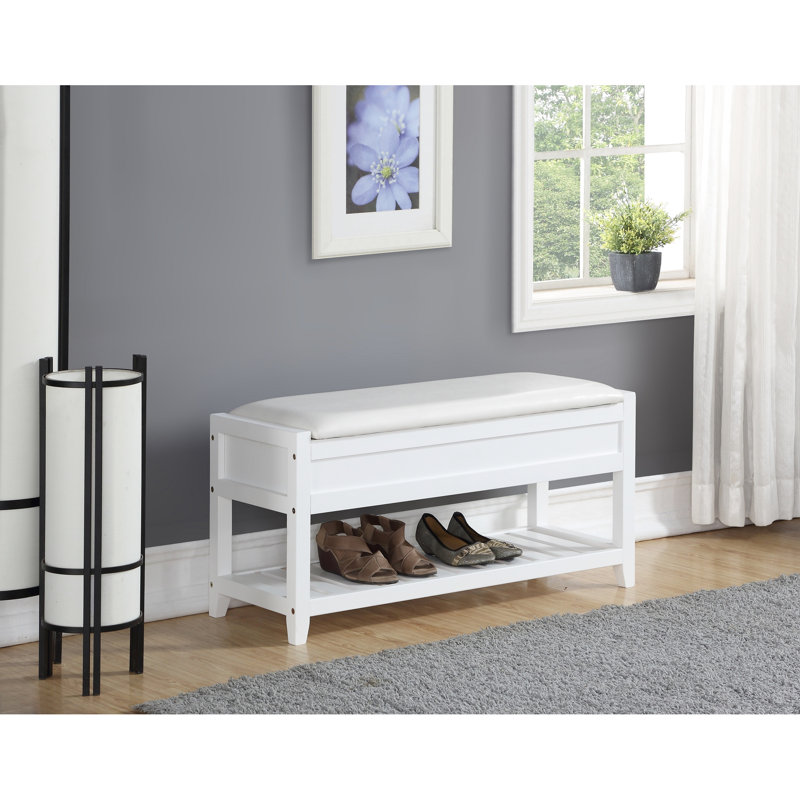 Banc avec rangement pour chaussures, Blanc