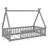Tent Shaped Floor Bed With Guardrails And Slats-374839911