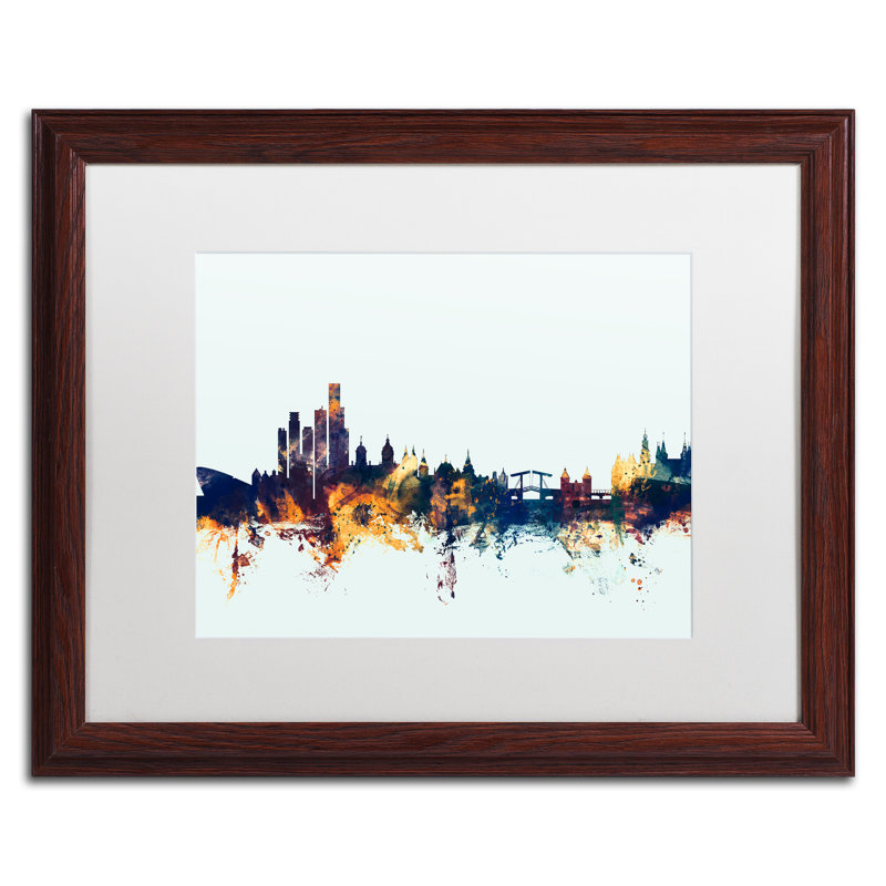 « amsterdam horizon blue », impression encadrée, H 16 po x l 20 po x P 0,5 po