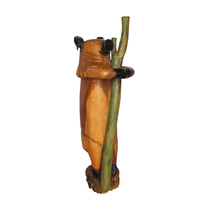 Nifao Collection Wooden Giant Standing Pig Statue 25" x 16" x 65"H