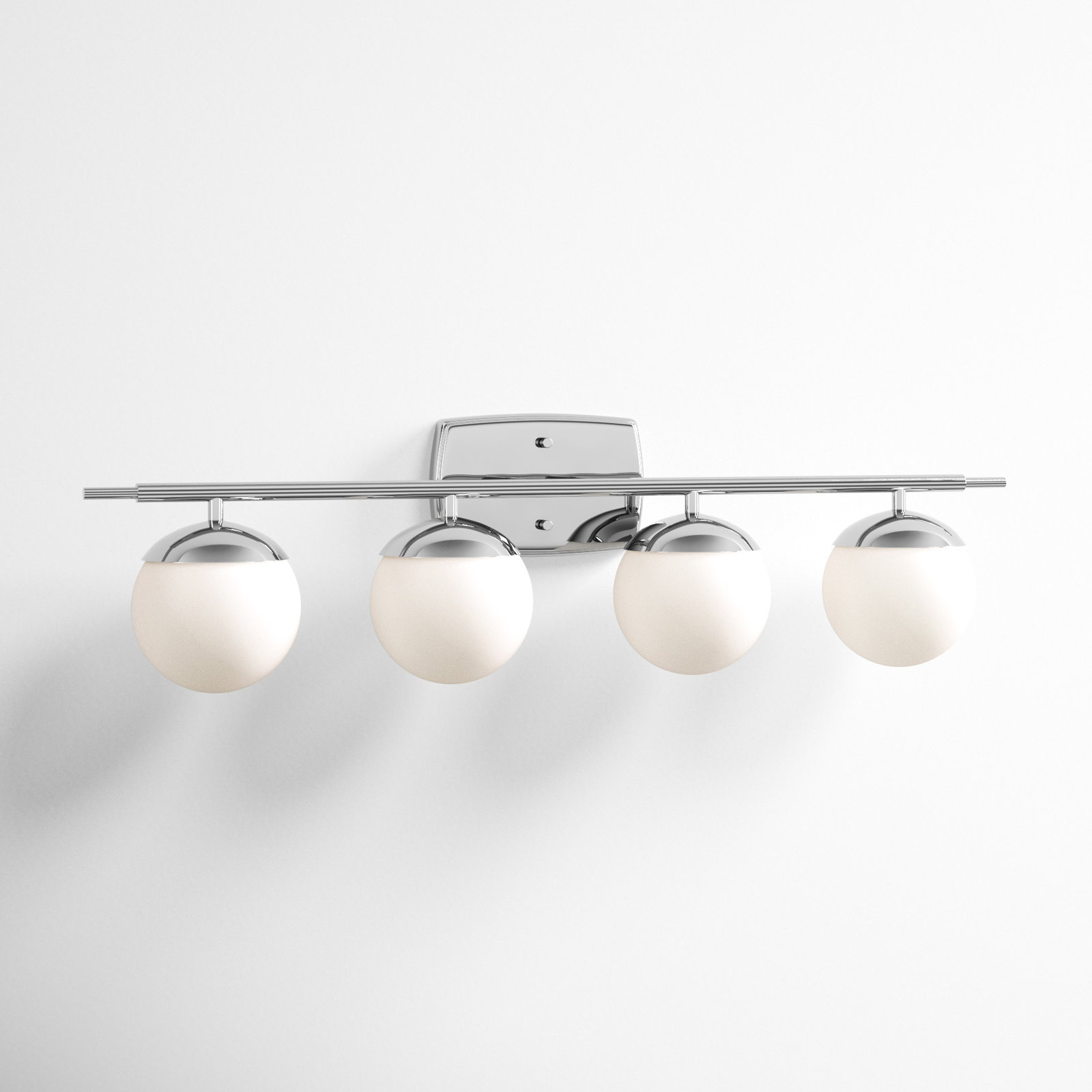 Colford 4 Light Dimmable Vanity Light, Chrome, White