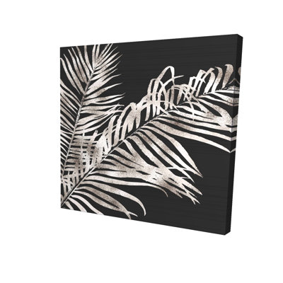 Toile botanique exotique à feuilles d'or tropicales | Décoration intérieure