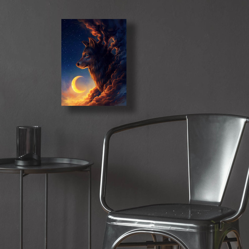 «Golden Moon» par JoJoesArt, art mural en verre acrylique, 12 po x 16 po, H 16 po x l 12 po x P 0,13 po