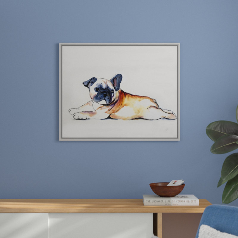 « animal kingdom iv », peinture sur toile, H 25,7 po x l 31,7 po x p 1,75 po, Cadre flottant blanc