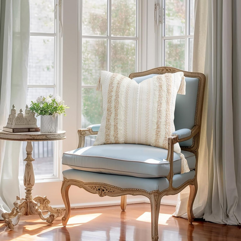 Ensemble de housses pour coussin décoratif kaki et crème blanc 20 x 20