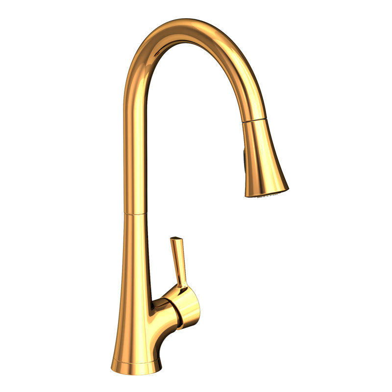 Vespera Single Handle Pull Down Kitchen Faucet, Polished Gold (PVD)