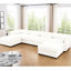 Canapé modulaire en U avec rangement - chenille blanche, assise profonde, cylindrique et pour un salon luxueux convertible en chenille pratique-120912640-120912642