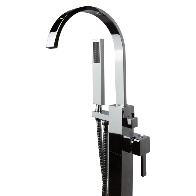 Kubista Tub Filler with Diverter, Polished Chrome