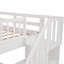 Lit superposé d'escalier blanc avec tiroir et garde-corps pour la chambre à coucher, amplement de rangement nécessaire, pieds en pin massif blanc, tiroir, rangement, rail, escalier à quatre marches-770266808