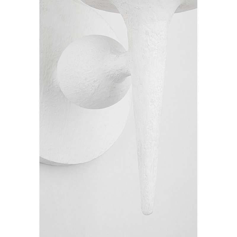 Torch 1 Light Wall Sconce, White Plaster