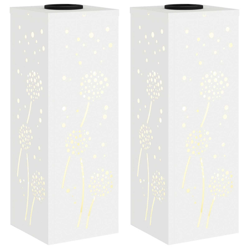 Solar Powered Steel Pathway Light, 50cm H x 18cm W x 18cm D, White