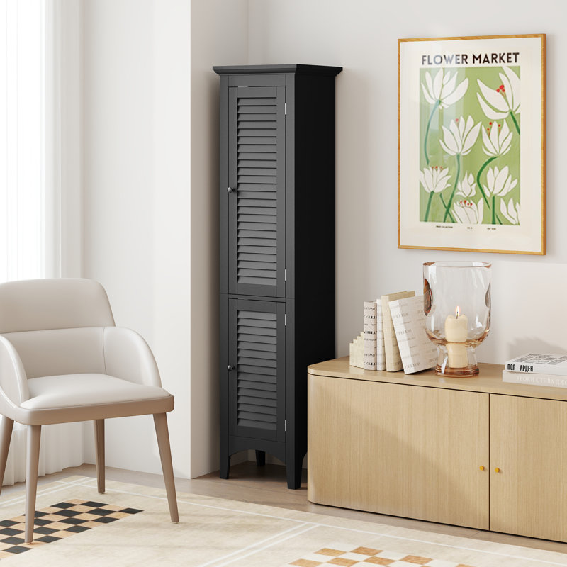 Freestanding Bathroom Cabinet, Black